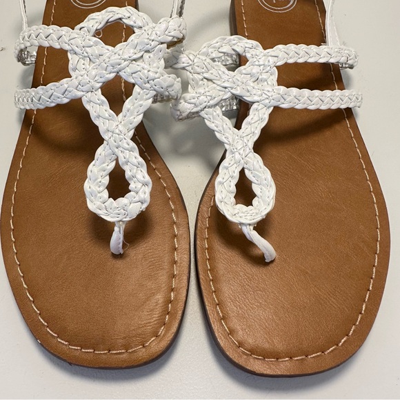 WONDER NATION Girls White Braided Flat Sandal Size 4 New - Picture 8 of 8